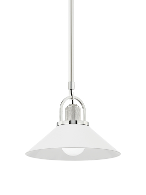 Hudson Valley Lighting Syosset Pendant - Polished Nickel & White