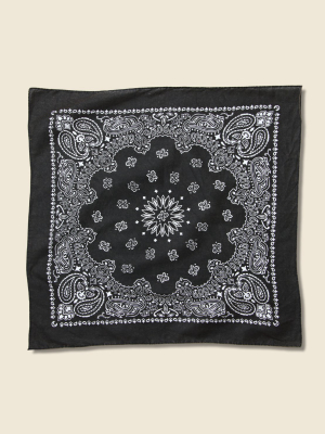 Traditional Paisley Bandana - Black