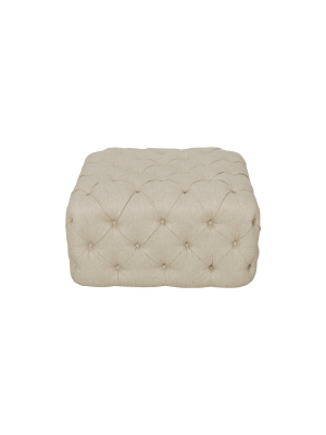 Large Square All Over Tufted Ottoman Tan - Homepop