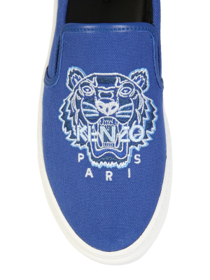 Kenzo K-skate Tiger Embroidered Slip-on Sneakers