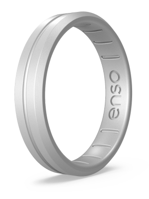 Elements Contour Thin Silicone Ring - Silver