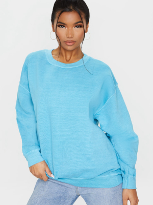 Dusty Turquoise Washed Oversized Sweater