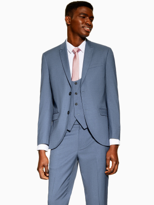 2 Piece Blue Slim Fit Suit With Peak Lapels