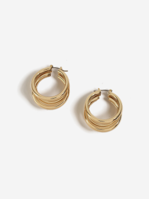 Three Tube Hoop Earrings