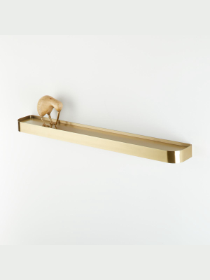 Edge 36" Brass Metal Floating Shelf