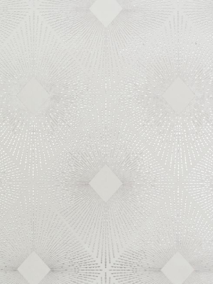 Harlowe Wallpaper In White And Silver By Antonina Vella For York Wallcoverings