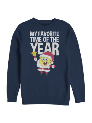 Men's Spongebob Squarepants Christmas Favorite Time Sweatshirt