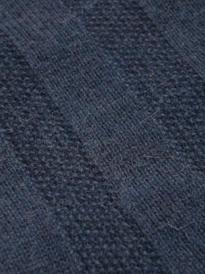 Handknit Alpaca Blanket Indigo