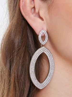 Rhinestone Cutout Drop Earrings