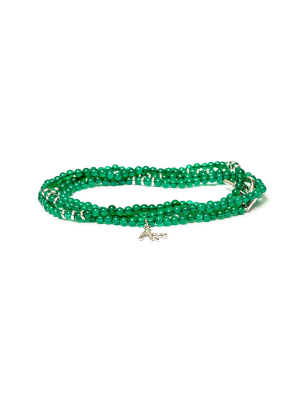 Green Beaded Wrap Bracelet