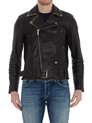 Golden Goose Deluxe Brand Embellished Biker Jacket