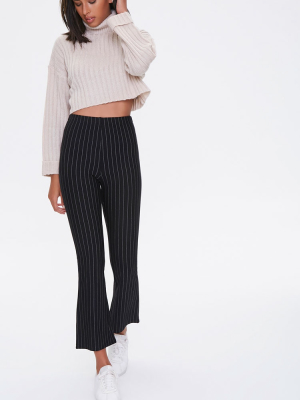 Pinstriped Flare Ankle Pants
