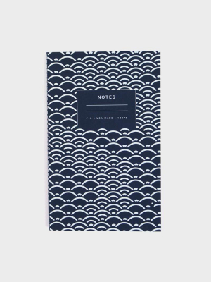 Lined Notebook, Blue Seigaiha