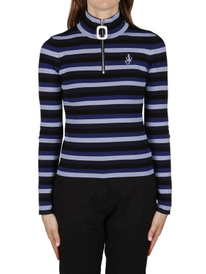 Jw Anderson Striped High-neck Sweater