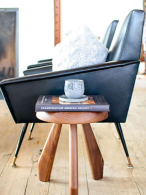 Charlotte Perriand Tabouret Meribel Stool In Walnut By Cassina