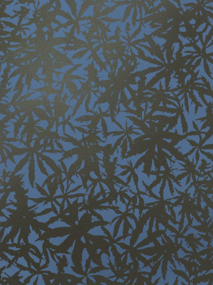 Wild Thing Wallpaper In Gunmetal On Navy By Thatcher Studio