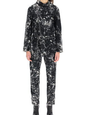 Stella Mccartney Holly Galaxy-wash Belted Denim Jumpsuit