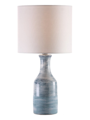 Bungalow Table Lamp With Shade – Blue & White Swirl Uno Socket
