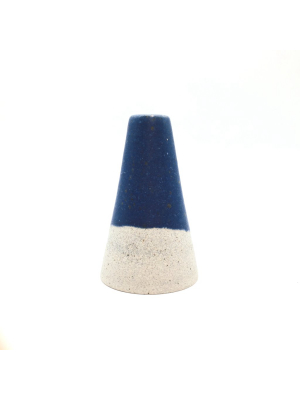 Mudra Vase | 2.5" X 4" | Greystone/indigo