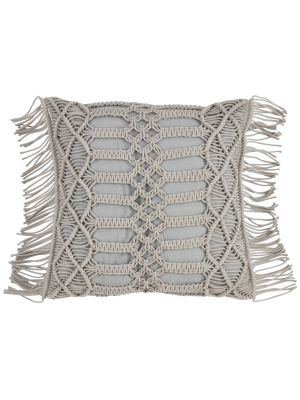 18"x18" Macramé Down Filled Square Throw Pillow - Saro Lifestyle