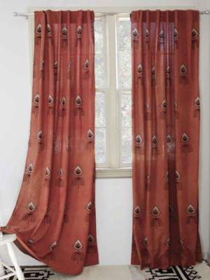 Nazar Coral Rust Curtain Panel