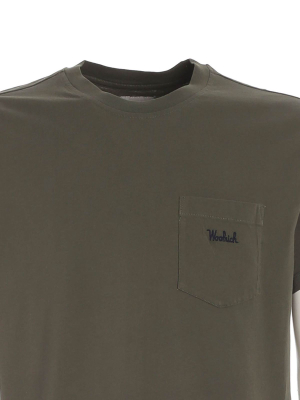 Woolrich Logo Embroidered Pocket T-shirt