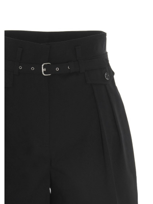 Redvalentino Gabardine Belted Shorts