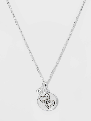 Silver Plated Mother Daughter Charm Necklace - Silver