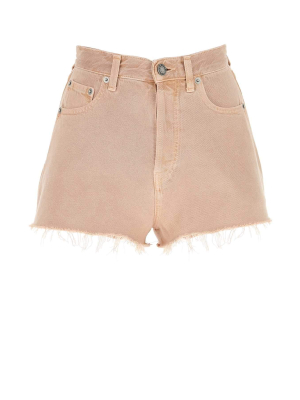 Saint Laurent Frayed Hem Denim Shorts