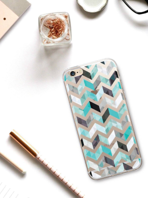 Iphone 6/6s Case - Otm Artist Prints Clear - Aqua Zig Zag