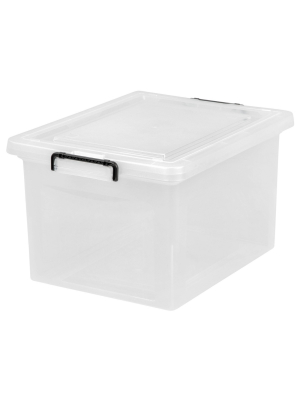 Iris Letter And Legal Size File Box With Buckle Clear