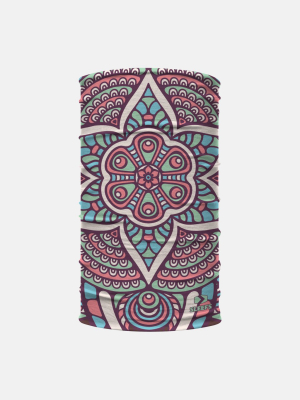 Floral Mandala Pink Mint Neck Gaiter