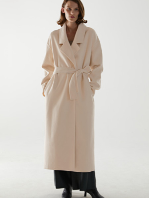 Wool Mix Relaxed Belted Coat