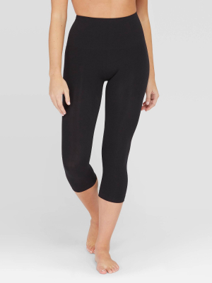 Assets By Spanx Women's Capri Cropped Seamless Leggings - Black