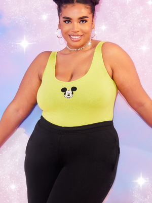 Plus Lime Disney Mickey Bodysuit