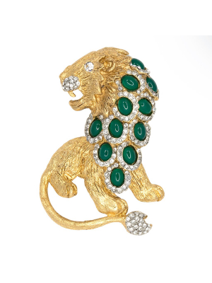 Green & Gold Lion Pin
