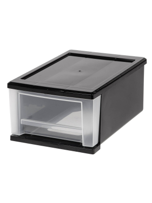 Iris 5pk 7qt Plastic Storage Drawer Black