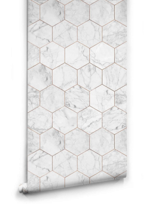 Marble And Copper Tiles Wallpaper From The Kemra Collection Design By Milton & King