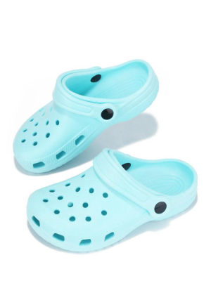 Gardendoll Blue Cut Out Round Toe Slide On Kids Sandal