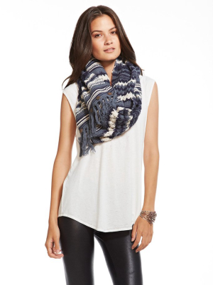 Button Fringe Scarf