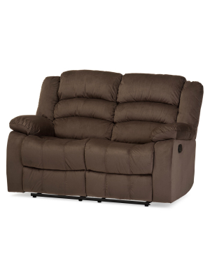 Hollace Modern And Contemporary Microsuede 2 - Seater Recliner - Taupe - Baxton Studio