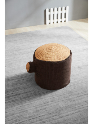 Asweets Fun Comfortable Tree Stump Log Pouf Versatile Home Cushioned Ottoman, 14 Inches Tall And 19 Inches Wide