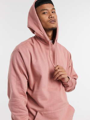 Asos Design Co-ord Organic Oversized Hoodie In Pink