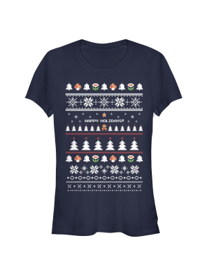 Junior's Nintendo Ugly Mario Holiday Sweater T-shirt