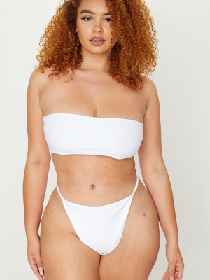 Plus White Mix & Match Bandeau Bikini Top