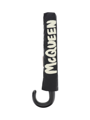 Alexander Mcqueen Graffiti Logo Printed Umbrella