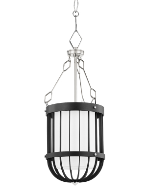 Hudson Valley Lighting Landon Pendant - Polished Nickel & Black