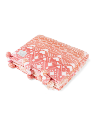 Ivory Ella 50"x60" Tessie Ultra Soft Throw Blanket Coral