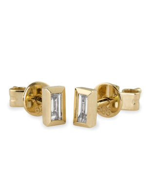 Julez Bryant 14k Gold Oran Diamond Baguette Earrings