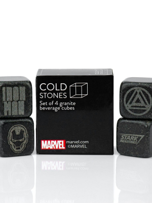 Surreal Entertainment Iron Man Collectible | Marvel Cold Stones Set | Iron Man Granite Beverage Cubes